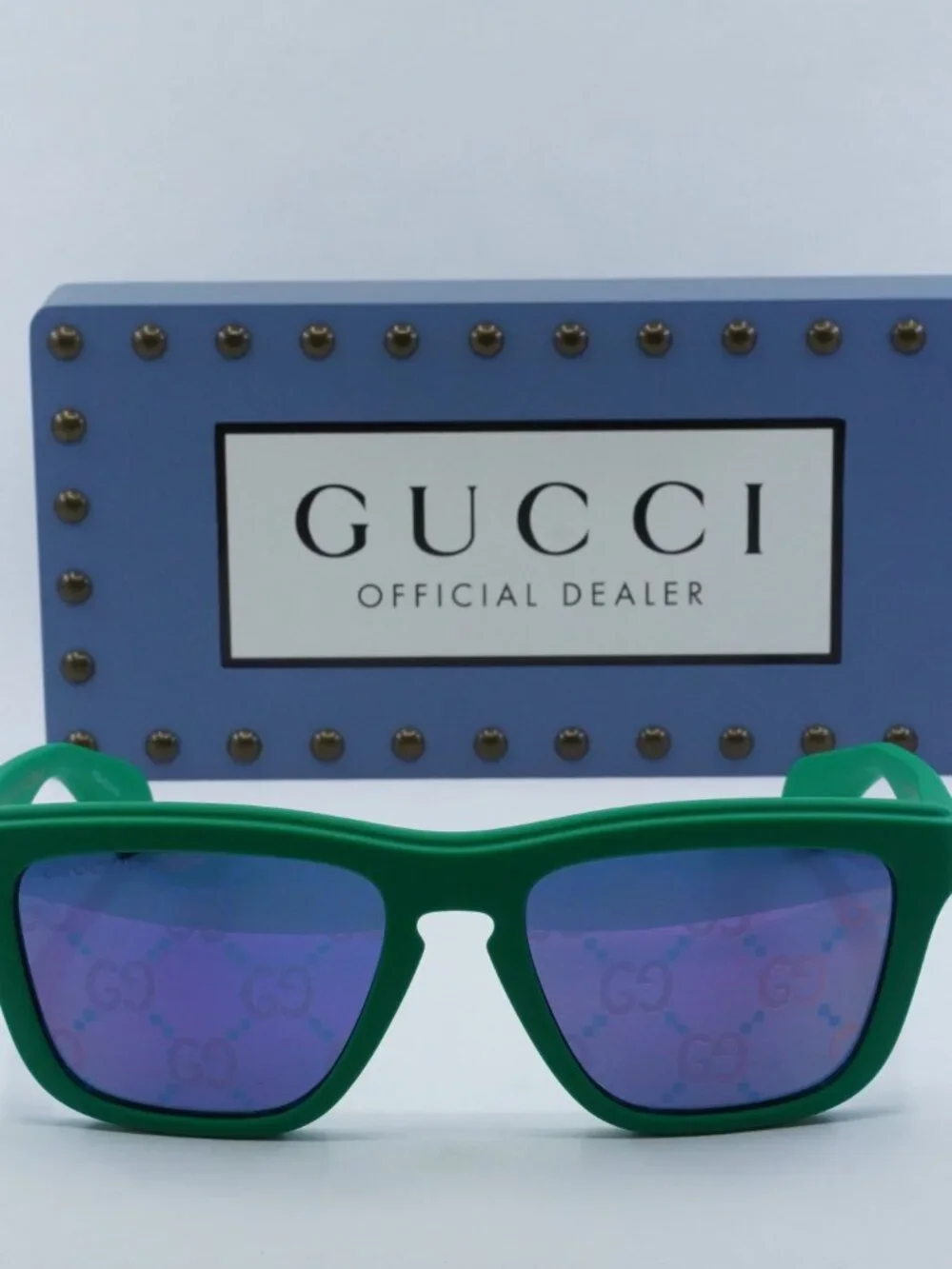 Gucci GG1571S 004 Women Square Sunglasses - Green / Blue